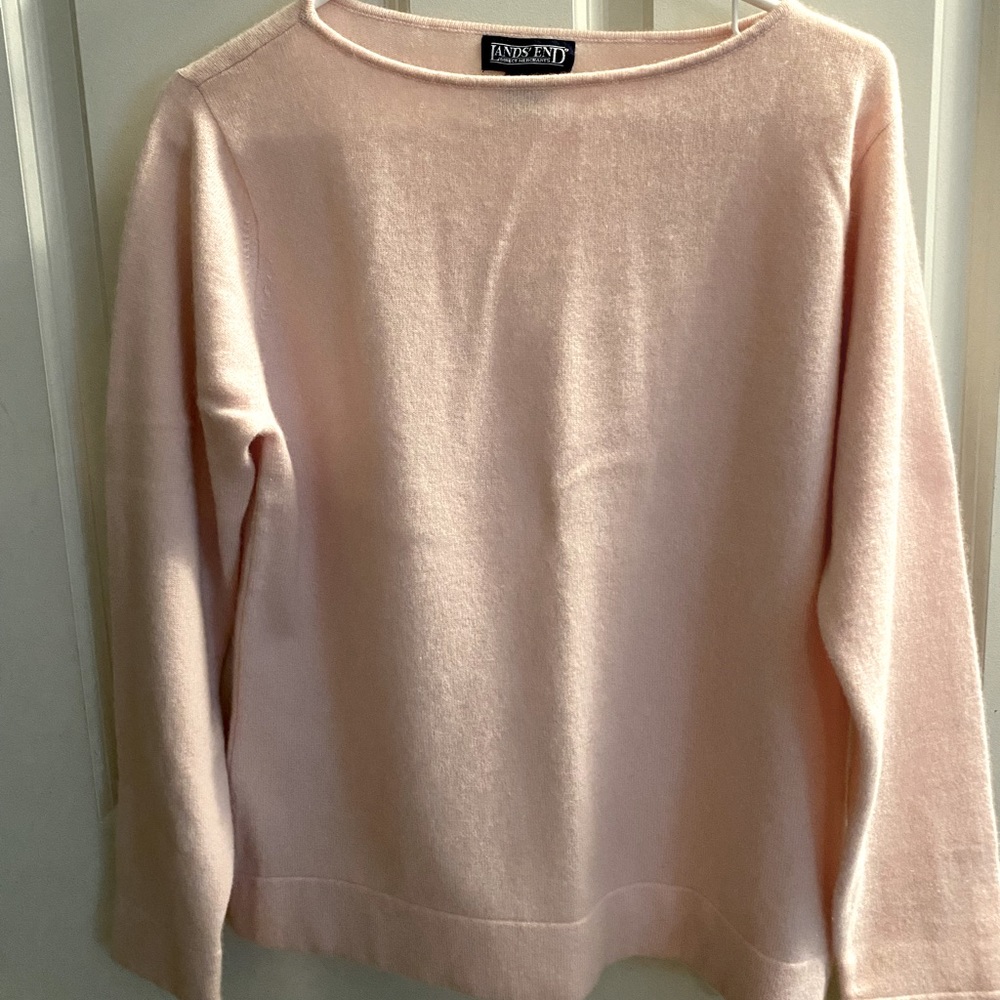 Pink long sleeve cashmere sweater